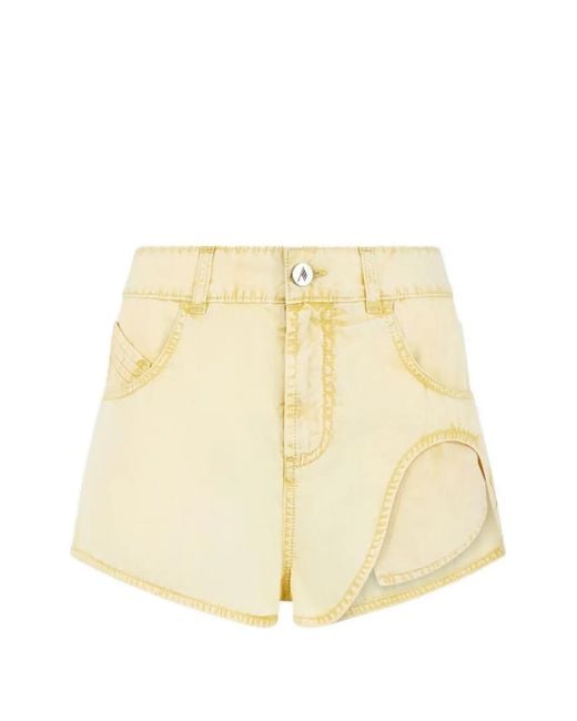 The Attico Natural Cut-Out Acid-Wash Shorts
