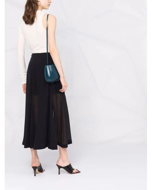 Ferragamo Blue High-Waisted Midi Skirt