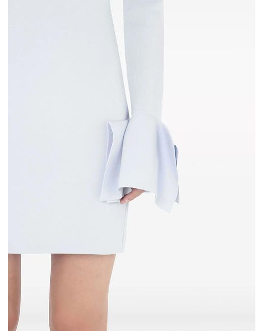 J.W. Anderson Blue Ruffle-Detail Cut-Out Minidress