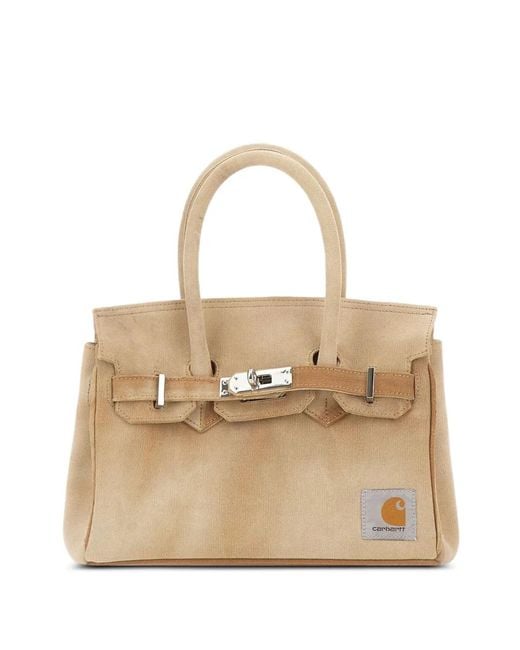 ANOTHER CHANCE Natural Customised Carhartt Logo-Patch Tote Bag