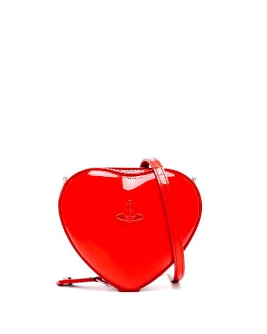 Vivienne Westwood Red Mini Heart Patent Crossbody Bag