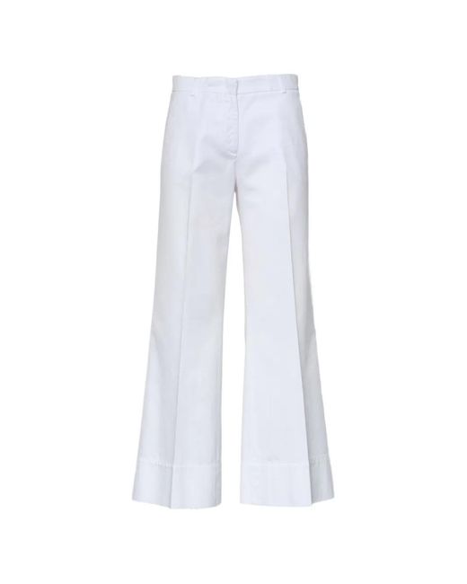 Ql2 White High-Waisted Palazzo Pants