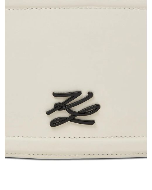 Karl Lagerfeld Metallic K/Autograph Leather Cross Body Bag