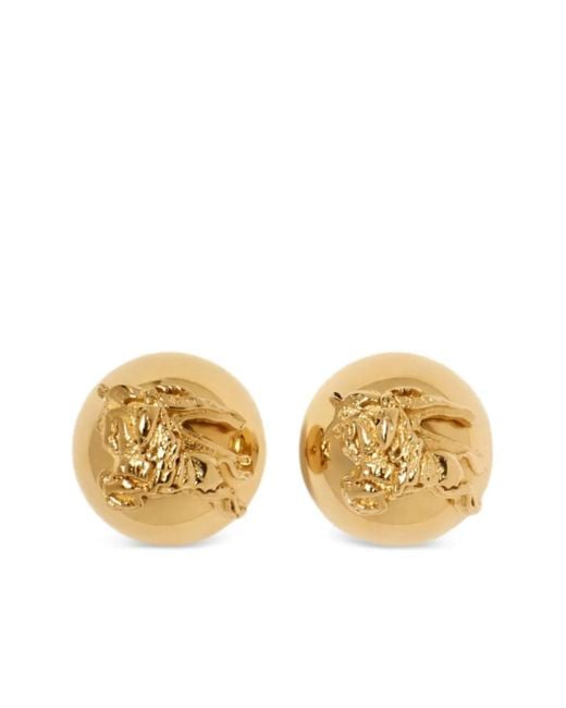 Burberry Metallic Equestrian-Knight Sphere Stud Earrings
