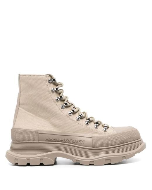 Stivali Stringati 70Mm di Alexander McQueen in Natural da Uomo