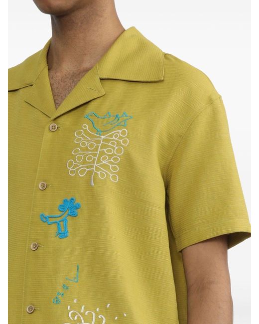 ANDERSSON BELL Yellow April-embroidery Shirt for men