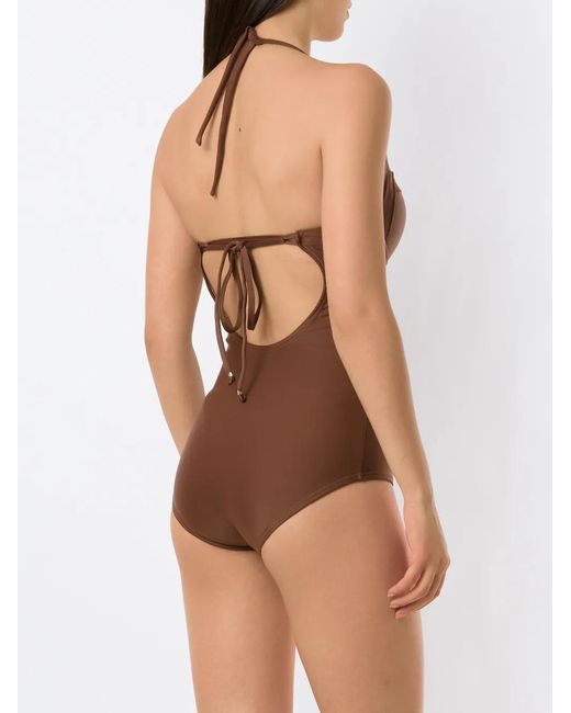 Amir Slama Brown Plain One-Piece