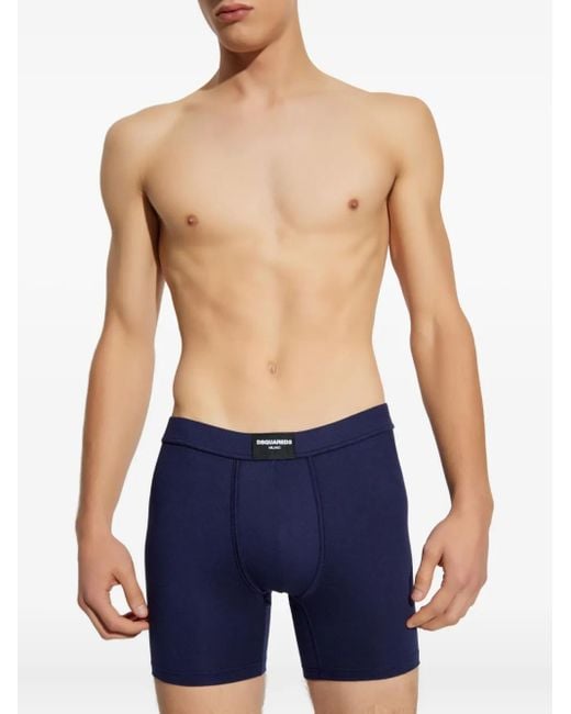 DSquared² Blue Logo-Patch Boxers for men