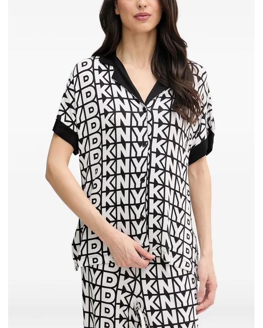 DKNY White Logo-Print Pajamas