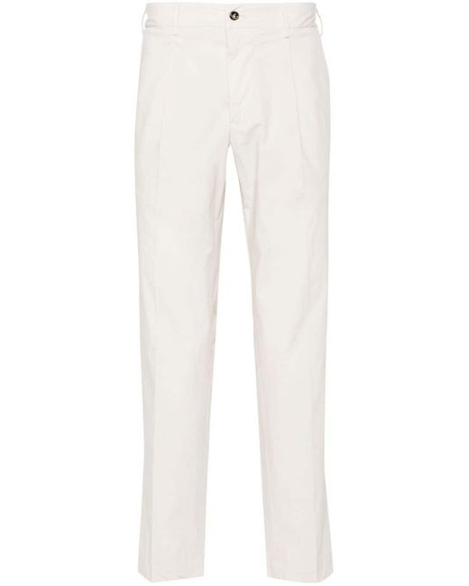 Dell'Oglio White Mid-rise Tapered Chinos for men