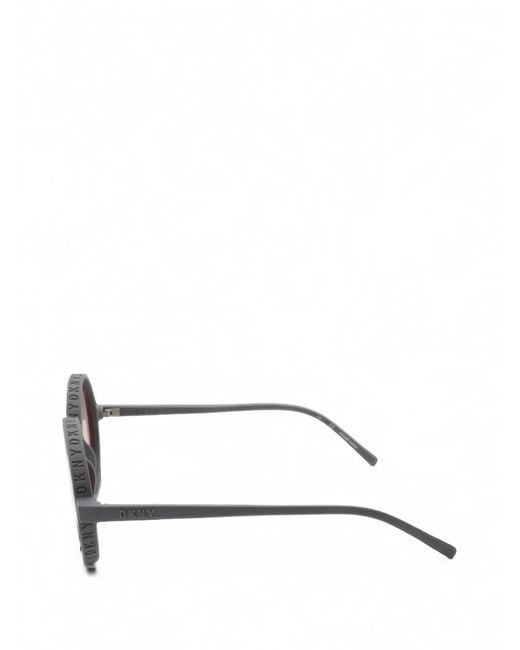 DKNY Pink Logo-Engraved Round-Frame Sunglasses
