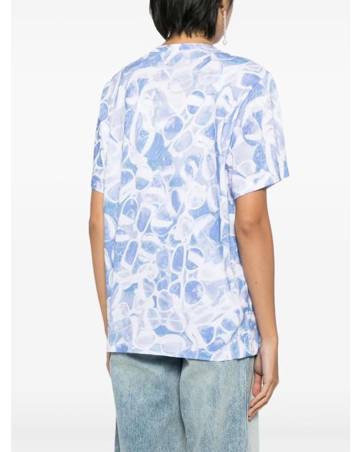 Stella McCartney Blue Sunglasses-Print T-Shirt