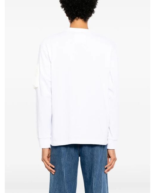 Sacai White Pocket-Detail Long-Sleeve T-Shirt for men