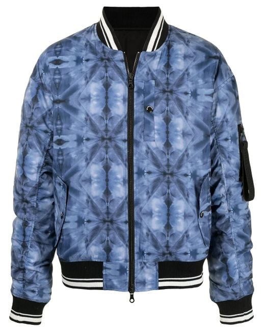 Mostly Heard Rarely Seen Blue Kaleidoscope Bomber Jacket for men