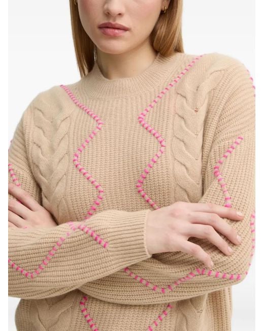 From Future Blue Cable-Knit Bmbroidered Sweater