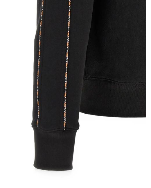 Burberry Black Check Equestrian Knight Design Hoodie for men