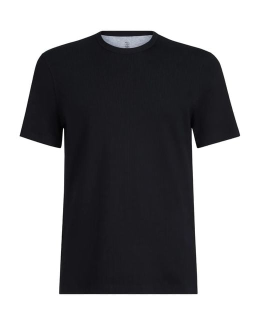 メンズ Brunello Cucinelli クルーネック Tシャツ Black