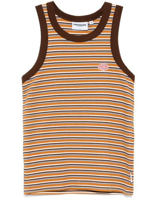 Chocoolate Natural Striped Tank Top