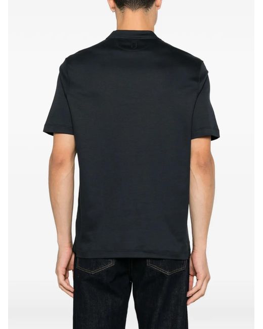 Canali Black Short-Sleeve T-Shirt for men