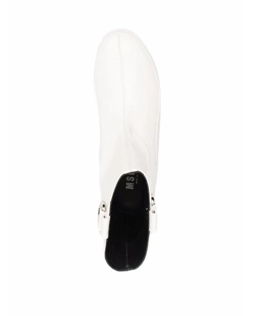 MSGM White Round-Toe Rain Boots