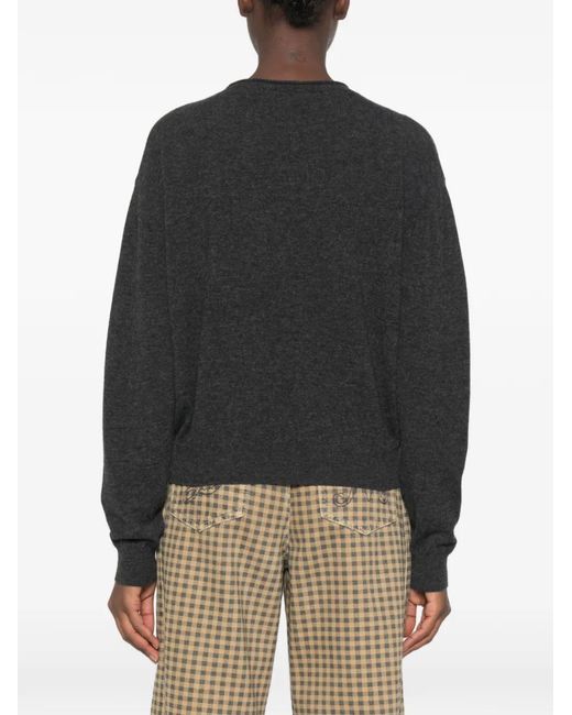 Phisique Du Role Black Round-Neck Cardigan