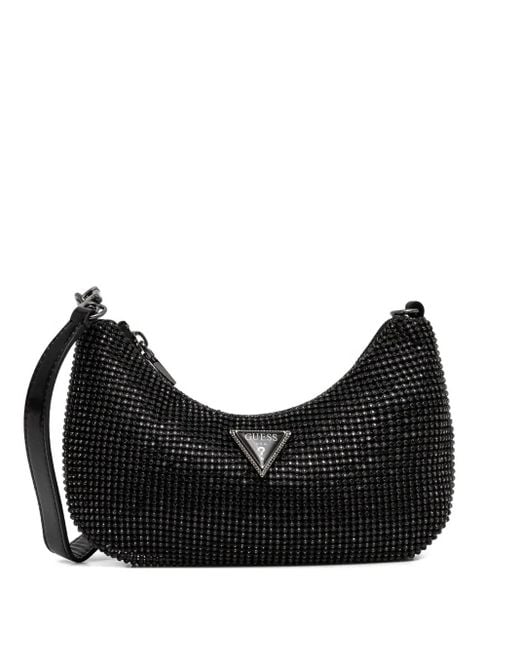 Guess Black Zalina Crystal-Embellished Shoulder Bag