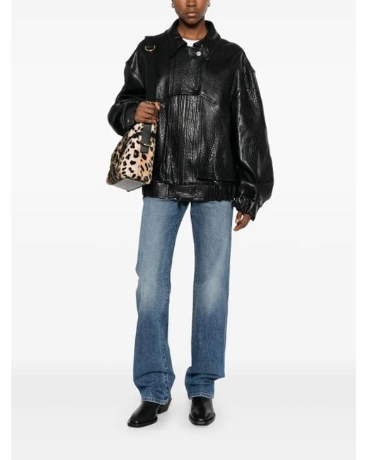 Cassell Black Button Zip Bomber Jacket