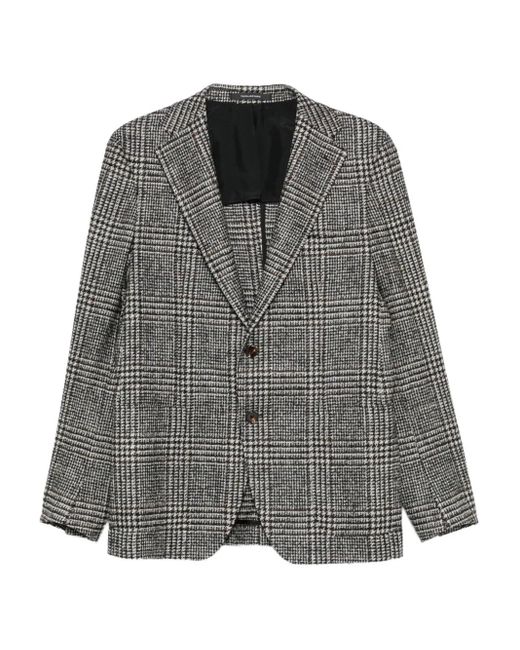 Tagliatore Gray Checked Button Jacket for men