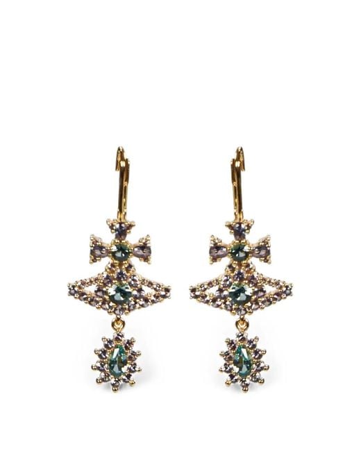 Vivienne Westwood White Orb Drop Earrings
