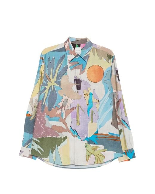Paul Smith Blue Printed Shirt for men