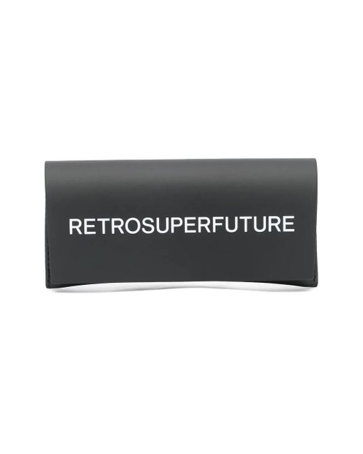 Retrosuperfuture Black Rectangle-Frame Sunglasses