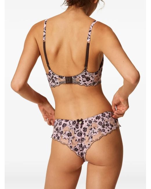 Twinset Natural Floral-Print Underwire Bra