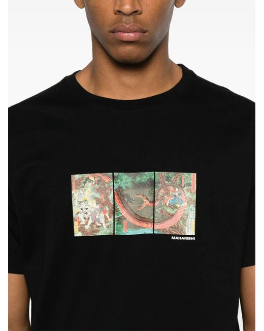 Maharishi Black Snake Triptych T-Shirt for men