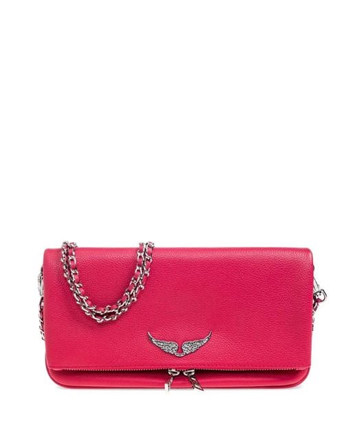 Zadig & Voltaire Pink Rock Leather Shoulder Bag