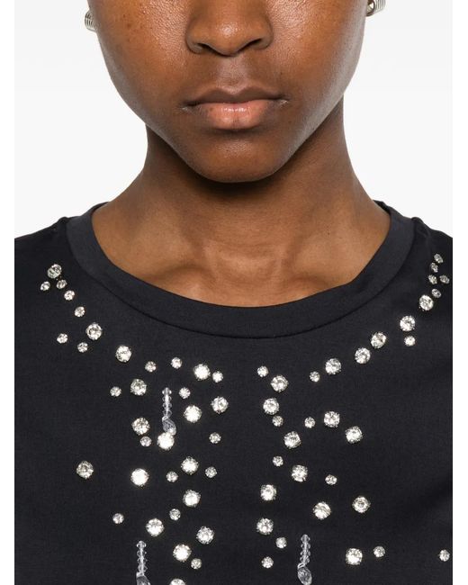 Marella Black Crystal-Embellished T-Shirt