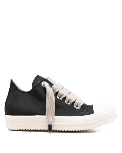 Rick Owens Black Jumbolace Lace-Up Low-Top Sneakers