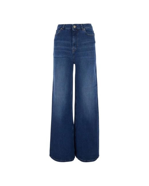 Jean Ample À Patch Logo Twinset en coloris Blue