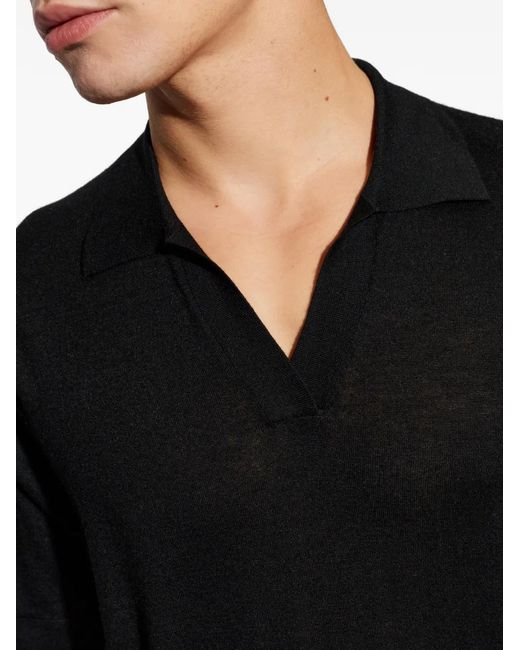Lisa Yang Black V-Neck T-Shirt for men