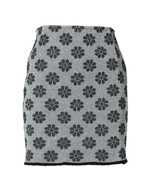 Andrej Gronau Gray Minijupe À Fleurs