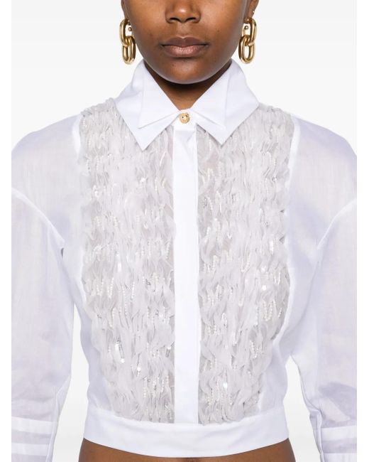 Elisabetta Franchi ラッフルディテール シャツ White