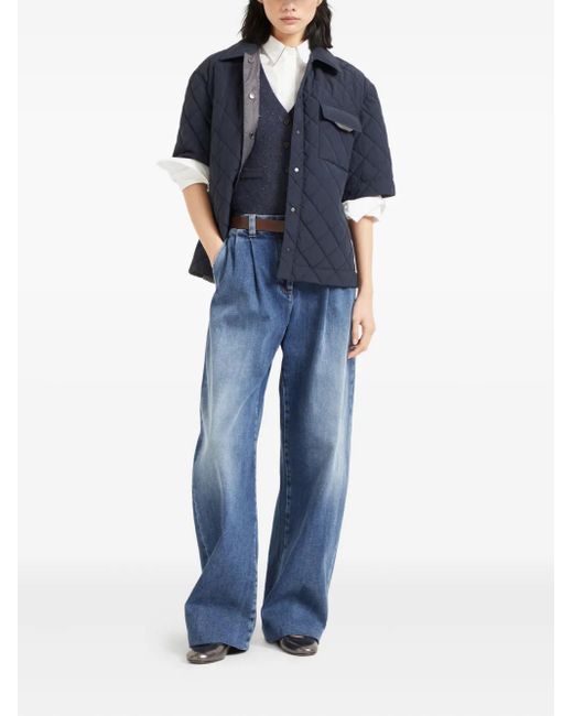 Brunello Cucinelli Blue Button-Down Vest