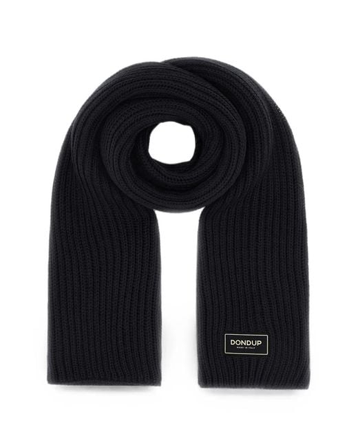 Dondup Gerippter Schal Mit Logo-Patch in Black für Herren
