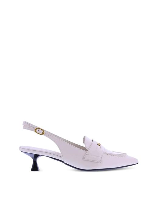 Paris Punk White Pointed-Toe Slingback Pumps