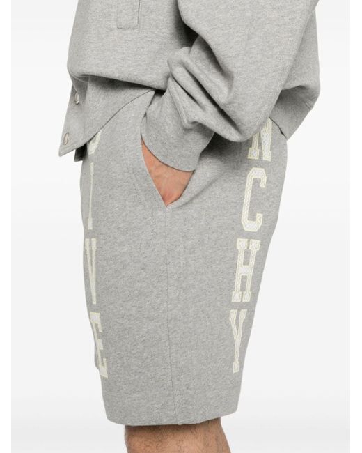 Givenchy Gray Mélange-effect Track Shorts for men