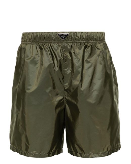 Prada Shorts mit Dreiecks-Logo in Green für Herren