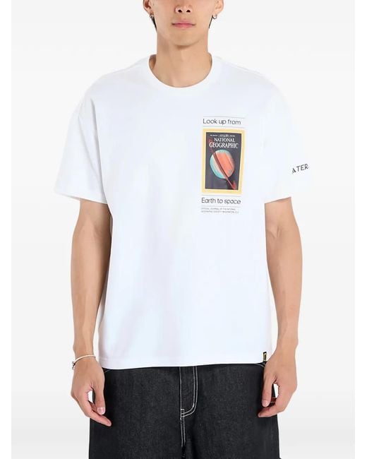 Adidas White X National Geographic Aeroready Graphic T-Shirt for men