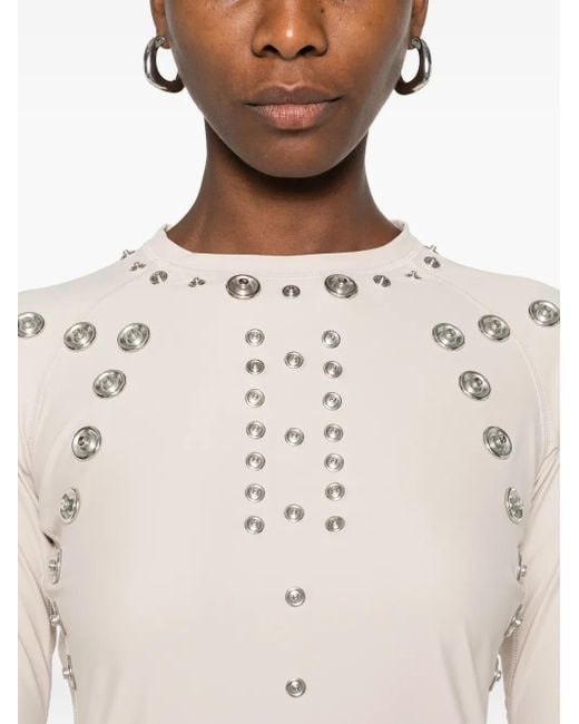 Coperni Natural Stud-Embellished T-Shirt
