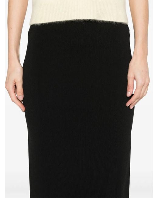 Max Mara Black Fitted Mid-Calf Skirt