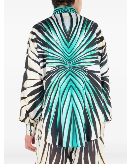 Roberto Cavalli Overhemd Met Print in het Green voor heren