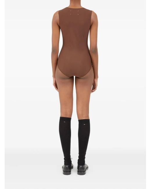 マルジェラ　ノースリーブボディスーツ Maison Margiela レディース ブラウン ノースリーブ ボディスーツの